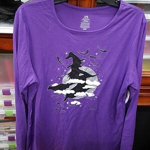 Halloween Witch in the Clouds & Silver Moon XL